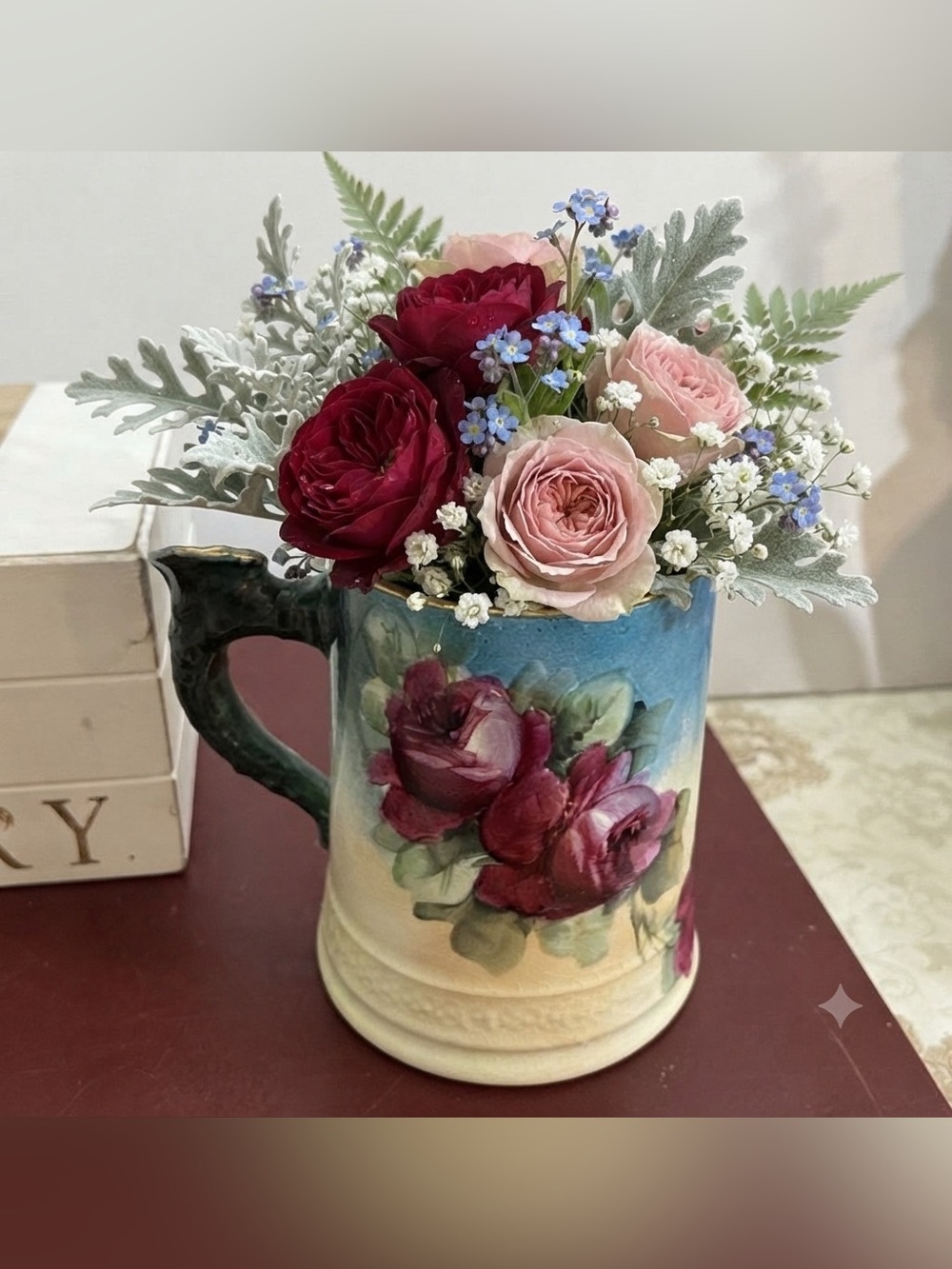 Vintage hand-painted porcelain mug
